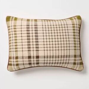 Hearth & Hand Green, Brown and Cream Plaid Accent Pillow